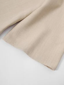 Linhara CURVE بلوزة نسائية كاجوال عصرية بتصميم رقبة على شكل حرف V مع كشكشة بلون المشمش، جديدة لخريف/شتاء - لون مشمشي - مشاهدة 9