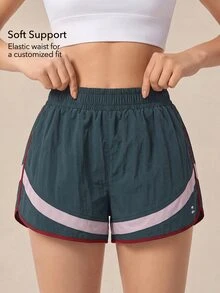 OutZeal Women Sports Shorts Gym Running Casual Elastic Waist Mesh Panel Shorts - Dark Grey - View 3
