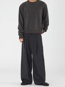 DAZY Autumn/Winter Men's Long Sleeve Solid Color Sweater With Finger Hole Design, 2 In 1, Dark Grey - Dark Grey - View 6