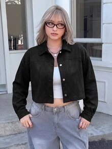Comfortcana Plus Size Jackets - Black - View 6
