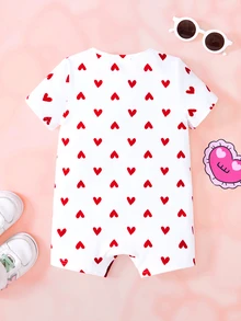 HELLO KITTY AND FRIENDS | SHEIN رومبير موضة للبنات الصغيرات بتطريز وتطبيق كرتوني - ابيض واحمر - مشاهدة 2
