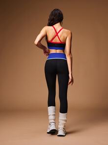 VARSIVA Women's Criss-Cross Back Colorblock Sports Bra And Leggings Set - Multicolor - View 7