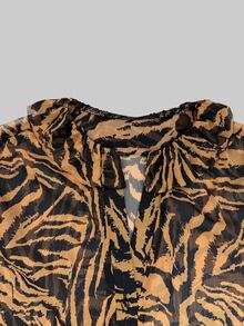 Trelyra Women's All-Over Print Casual Versatile Daily Wear Shirt - Brown - View 5