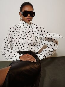 Aveloria Modichic Women's Polka Dot Casual Versatile Daily Wear Blouse - Multicolor - View 4