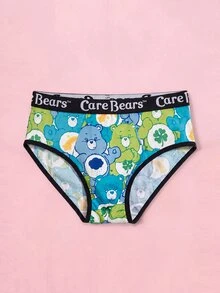 SHEIN X Care Bears سراويل داخلية رجالية كاجوال يومية بطبعات حروف وكرتون - الأزرق - مشاهدة 1