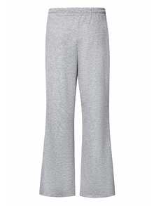 HUEFORM Men's Light Gray Linen-Like Flare Sweatpants, Elastic Waist With Drawstring, Draped Wide Leg Casual Pants, Minimalist Versatile Loose Floor-Length Trousers, Old Money Style Relaxed Fit - Light Grey - View 2