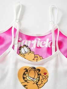 GARFIELD | SHEIN Tween Girl Cartoon Print Camisole Top And Hipster Panty Lingerie Set - Multicolor - View 4
