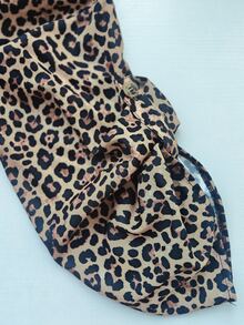 Linhara CURVE Women's Leopard Print Button Lapel Long Sleeve Shirt Fall - Multicolor - View 8