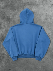 ROMWE MEN Street Life Men's Rhinestone Casual Versatile Daily Wear Hoodie - Blue - View 2