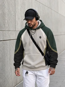 Daypath Men's Street Fashion Hoodie, Autumn/Winter Comfortable Pullover Sweatshirt, Men's Stylish Outfit - Multicolor - View 3