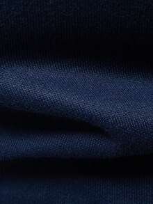 Manfinity Homme Men's Patchwork Knit Sweater Pullover With Thermal Lining - Navy Blue - View 4