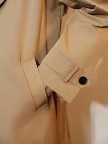 Aveloria Modichic Jaket Trench Coat Lengan Panjang Berkerah Kancing Mewah dan Elegan - Khaki - View 5