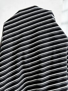 SHEIN 孕婦哺乳V領長袖上衣與長褲條紋兩件套 秋季 - 深灰色 - 查看 7
