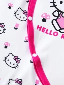 HELLO KITTY AND FRIENDS | SHEIN Baby Girl Letter Cartoon Print Long Sleeve Jumpsuit - Multicolor - View 5