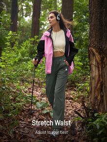 Exploreva Exploreva Women's Solid Color Casual Versatile Daily Outdoor Long Pants - Green - View 4