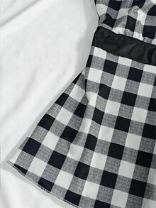 IslaSuriya Sleeveless Square Neck Plaid Pleated Tank Top - Multicolor - View 5