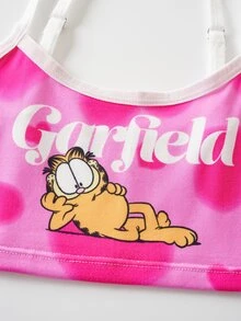 GARFIELD | SHEIN Tween Girl Cartoon Print Camisole Top And Hipster Panty Lingerie Set - Multicolor - View 6