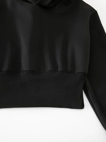 Teen Girl' Hooded Cut Sportswear, With A Tight Waist, Comfortable Fit, Slim And Tall, Sweet And Cool Versatile Style Fall Style - Black - View 6