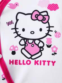 HELLO KITTY AND FRIENDS | SHEIN Baby Girl Letter Cartoon Print Long Sleeve Jumpsuit - Multicolor - View 4