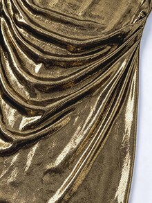 Franclia Women's Metallic Texture Pleated Fashion Cami Mini Dress - Multicolor - View 6
