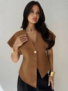 Firerie Women's Solid Color Casual Versatile Daily Travel Jacket - Camel - View 7