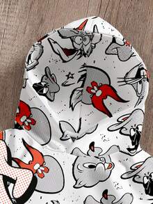 LOONEY TUNES X SHEIN Daypath هودي رجالي بطبعة كرتونية جرافيك - متعدد الألوان - مشاهدة 3