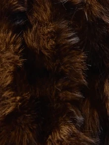 MUSERA Brown Fur Sleeveless High Neck Bolero Fall Winter Everyday Causal Back To School Forces - Coffee Brown - View 6
