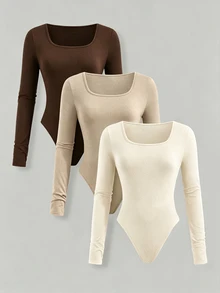 SHEIN Girlism 3PCS Teen Girls Bodysuits & Jumpsuits - Multicolor - View 3