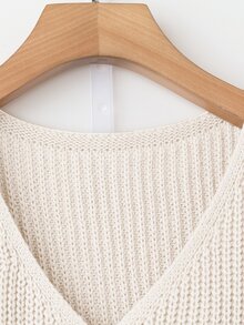 Franclia Plus Size Women Solid Color Casual Daily Wear Knit Vest - Apricot - View 5