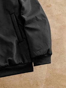 HIMLAND Men's Hooded Fleece Lined Padded Coat - Black - View 4