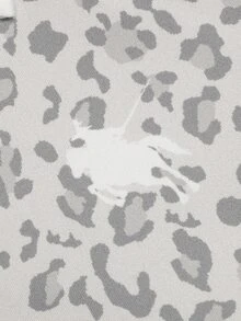 SHEIN 青少年女孩秋冬休閒黑白波點印花連帽衛衣 - 白色 - 查看 7