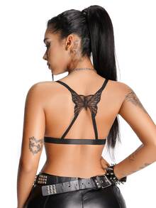 AltBold 1pc Lace Floral Front Closure Backless Water-Soluble Flower Women's Lingerie, Soft And Comfortable, Suitable For All Seasons And Daily Wear, Fashionable And Sexy Charm, Perfect For Dates And Parties - Multicolor - View 2