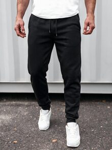 STEELVANCE Men's Drawstring Waist Casual Versatile Daily Wear Sweatpants - Black - View 6