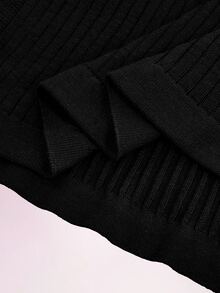 Amplova Women's Heart-Shaped Cutout Front Slit Knit Dress - Black - View 10
