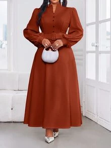 SHEIN Lady 春夏秋冬優雅休閒通勤 - 鏽棕色 - 查看 3