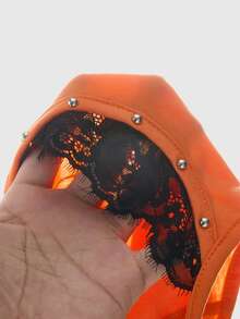 ROMWE Women's Vintage Y2K 2 In 1 Lace Patchwork Camisole Tank Top - Orange - View 5