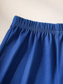 Blippi X SHEIN Young Boy Round Neck Short Sleeve Top And Shorts Loungewear - Blue - View 7