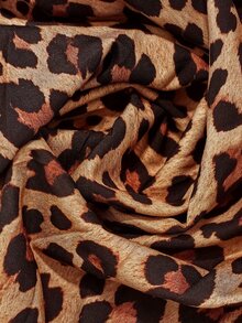 Balvessa Blus Kerah Ruffle Motif Leopard, Atasan Elegan untuk Beraktivitas dan Streetwear - MultiWarna - View 7