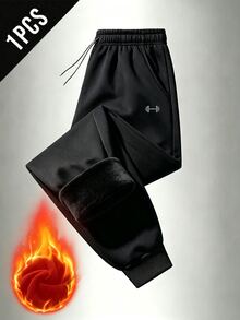 Gym Rark 男士休閒抽繩保暖內裡運動長褲 - 黑色 - 查看 1