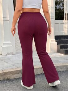 Solflare Plus Size Pants - Burgundy - View 2