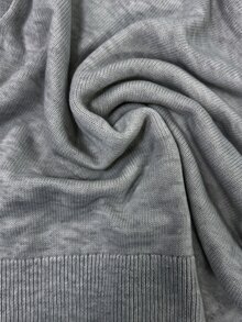 SHEIN Sweater Wanita Warna Polos Minimalis Serbaguna Lengan Panjang untuk Pemakaian Sehari-hari - Grey - View 3