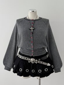 Sunspun Cardigans Plus Size - Preto - Visão 6