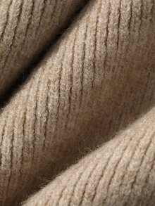 DAZY Tween Girls Stand Collar Casual Long Sleeve Autumn/Winter Sweater Top + Straight Leg Knitted Pants 2 Pieces Sweater Set - Apricot - View 8