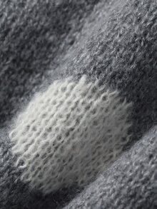 DAZY Infant (Boy) Round Neck Polka Dot Long Sleeve Autumn/Winter Sweater - Grey - View 12