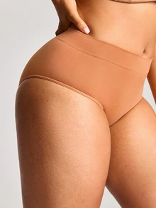 Barelissa 1pc Seamless Plus Size Triangle Panties - Orange - View 6