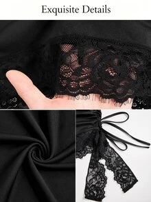 SOLERSUN Women's Elegant Party Mini Dress, Black Stretch Fabric, High Neck, Long Sleeve, Asymmetric Ruffle Hem, Side Ruched, Autumn/Winter - Black - View 8