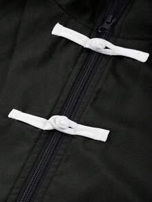 EASEVO Autumn/Winter Plus Size Men's Fashion Patchwork Jacket Coat - Black - View 3
