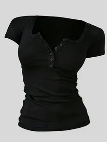 Lalippa 女款 T-shirt 3件組，修身版型，休閒極簡風，適合日常休閒穿著，女款短袖上衣，夏季女款上衣，最新款女款上衣，基礎極簡 T-shirt - 彩色 - 查看 4