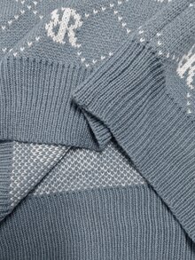 Solavon Women's Letter Print Long Sleeve Top And Pants Casual Daily Knit 2 Pieces Set - Blue - View 7