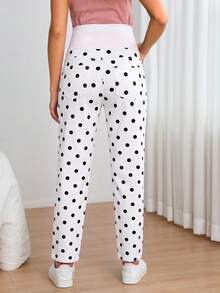 SHEIN Maternity Fashion Polka Dot Jeans - White - View 2